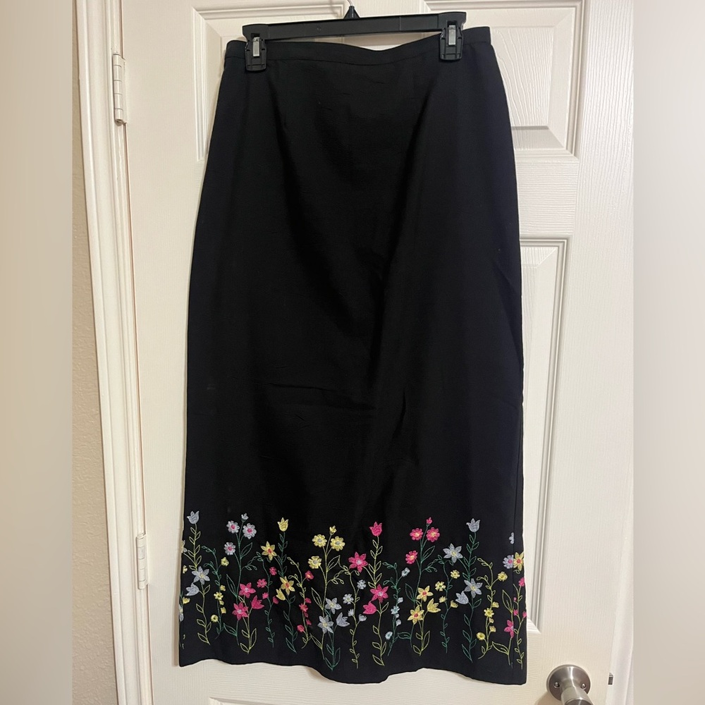 Harold's Black Embellished Maxi A-Line Skirt
